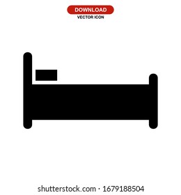bed icon or logo isolated sign symbol vector illustration - high quality black style vector icons
