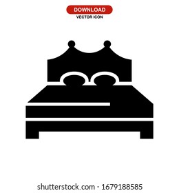 bed icon or logo isolated sign symbol vector illustration - high quality black style vector icons
