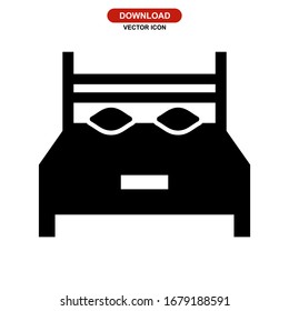 bed icon or logo isolated sign symbol vector illustration - high quality black style vector icons
