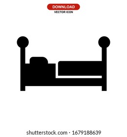 bed icon or logo isolated sign symbol vector illustration - high quality black style vector icons
