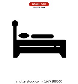 Bettsymbol oder Logo einzeln auf Zeichen Vektorillustration Illustration - hochwertige Vektorsymbole mit schwarzem Hintergrund
