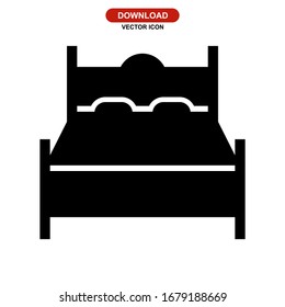 bed icon or logo isolated sign symbol vector illustration - high quality black style vector icons
