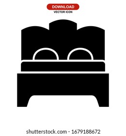 bed icon or logo isolated sign symbol vector illustration - high quality black style vector icons
