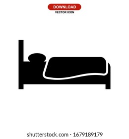 bed icon or logo isolated sign symbol vector illustration - high quality black style vector icons
