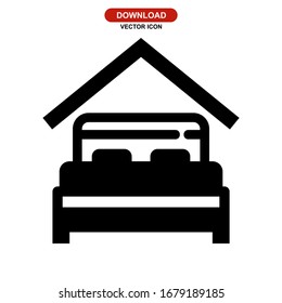bed icon or logo isolated sign symbol vector illustration - high quality black style vector icons
