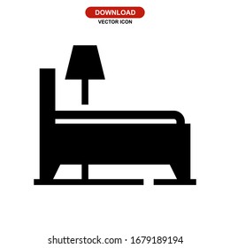 bed icon or logo isolated sign symbol vector illustration - high quality black style vector icons
