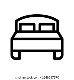 Bettsymbol oder Logo einzeln auf Zeichensymbolen, Vektorgrafik - hochwertige Vektorsymbole in schwarzem Stil
