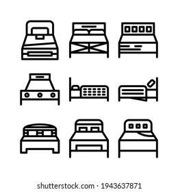 icono de cama o logotipo símbolo de signo aislado ilustración vectorial - Colección de iconos vectoriales de estilo negro de alta calidad

