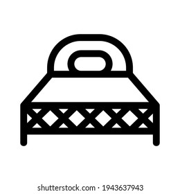 icono de cama o logotipo símbolo de signo aislado ilustración vectorial de alta calidad estilo negro iconos vectoriales

