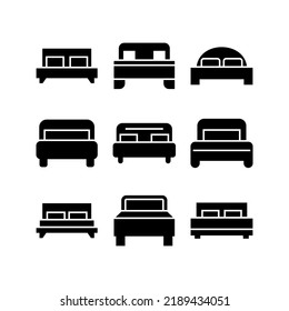 icono de cama o logotipo símbolo de signo aislado ilustración vectorial - Colección de iconos vectoriales de estilo negro de alta calidad
