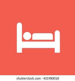 Bed icon. Man sleeping vector illustration
