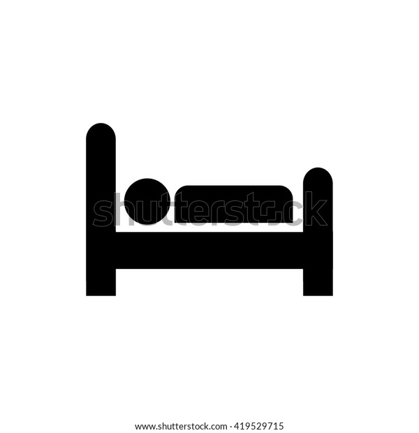 ベッドのアイコン 男性の睡眠中のベクターイラスト のベクター画像素材 ロイヤリティフリー