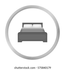 Bed icon in monochrome style isolated on white background. Hotel symbol stock vector illustration.