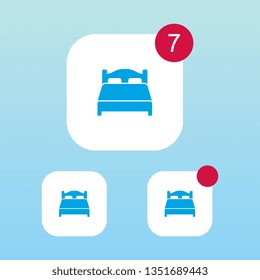 Bed Icon With Notification