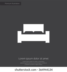 bed icon, on dark background