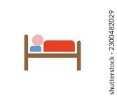 bed icon on a white background, vector illustration
