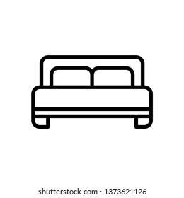 Bed icon on white background. Vector illustration.