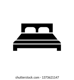 Bed icon on white background. Vector illustration.