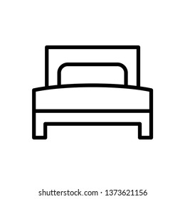 Bed icon on white background. Vector illustration.