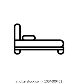 Bed icon on white background. Vector illustration.