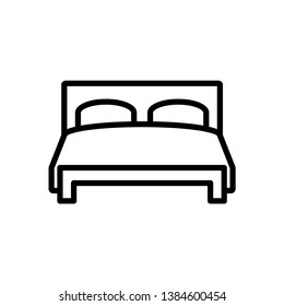 Bed icon on white background. Vector illustration.