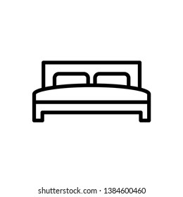 Bed icon on white background. Vector illustration.
