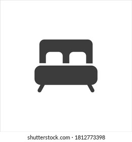 Bed icon on white background