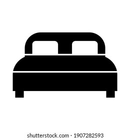 Bed icon on white background. Vector illustration.