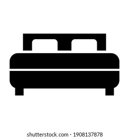 Bed Icon On White Background. Vector Illustration.