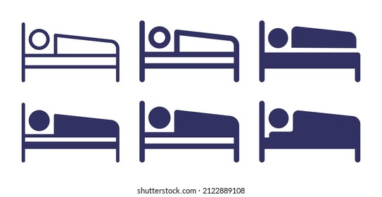 Bed icon on white background. Sleep icon.