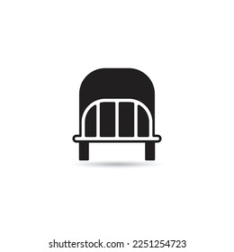 bed icon on white background