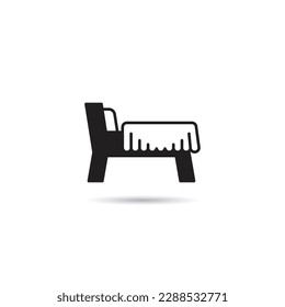 bed icon on white background vector illustration