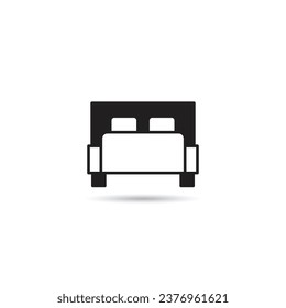 bed icon on white background illustration