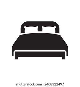 Bed icon on white background. Vector illustration.