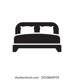 Bed icon on white background. Vector illustration.