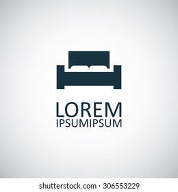 bed icon, on white background