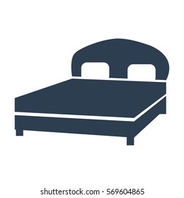 bed icon on white background. Vector illustration