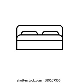 bed icon on white background