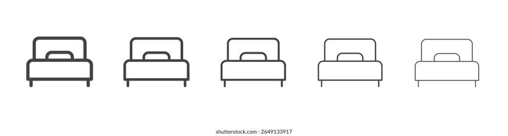 Bed icon outline ilustration vector symbol