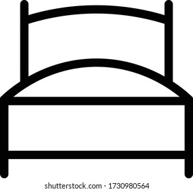 bed icon outline isolated vector illustration
