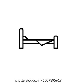 bed icon. Outline style design isolated on white background