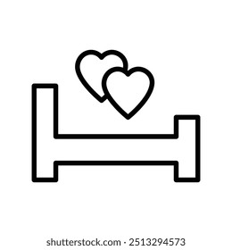 bed icon. Outline style design isolated on white background