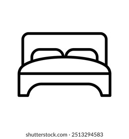 bed icon. Outline style design isolated on white background