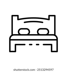 bed icon. Outline style design isolated on white background