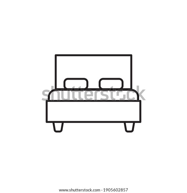 bed icon outline style design. bed\
vector illustration. isolated on white\
background