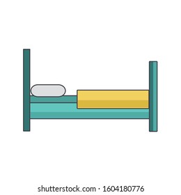 bed icon over white background, colorful design, vector illustration