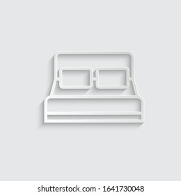 bed icon paper vector, rest icon