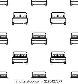 bed icon pattern. Seamless bed pattern on white background.