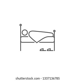 Bed Icon. Bed Related Vector Line Icon. Isolated on White Background. Editable Stroke.