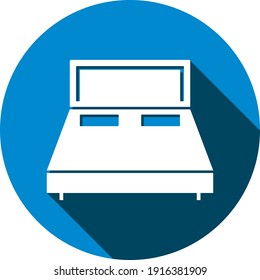 Bed icon. room bed, home bed icon in flat style and vector illustration.